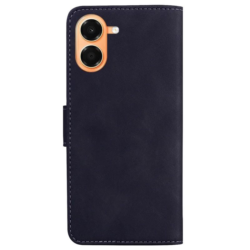 For Honor X7e 4G Case Solid Color Leather Wallet Phone Cover - Black