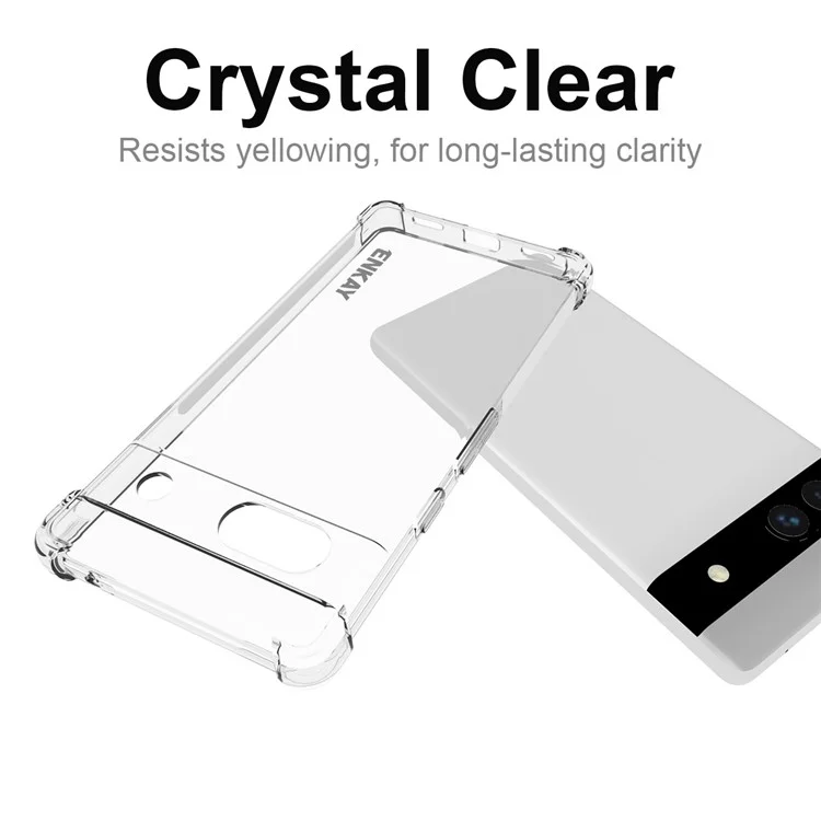 Enkay Hat Prince Für Google Pixel 7a Clear TPU Telefonhülle Anti-schlupf-streifenkante Verdickte Ecken Schockdelie Telefonabdeckung