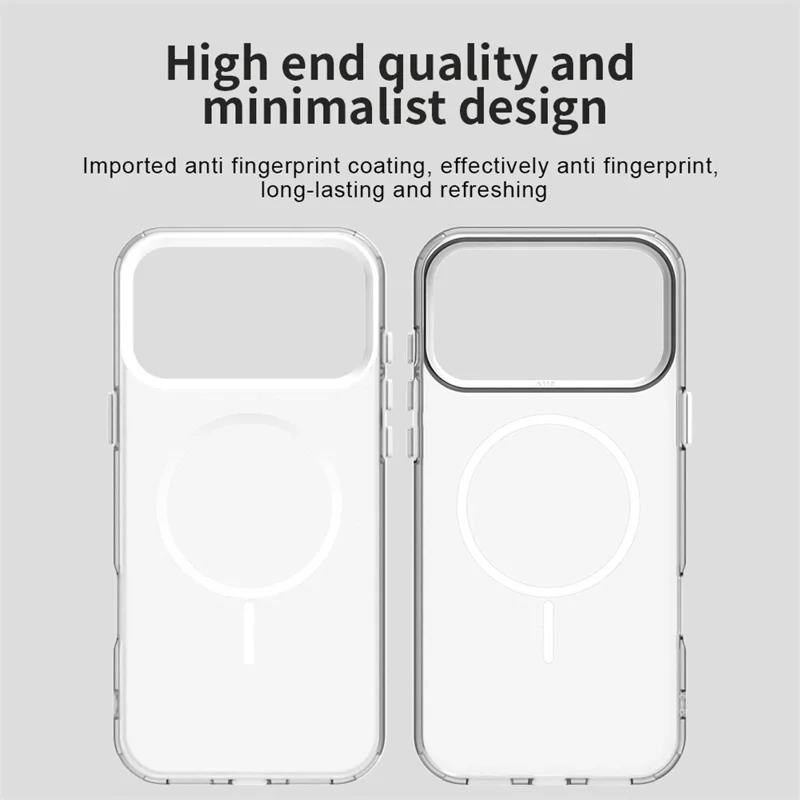 For iPhone 18 Pro / 17 Pro Magnetic Case PC + TPU + PET Air Cushion Shockproof Phone Cover - White
