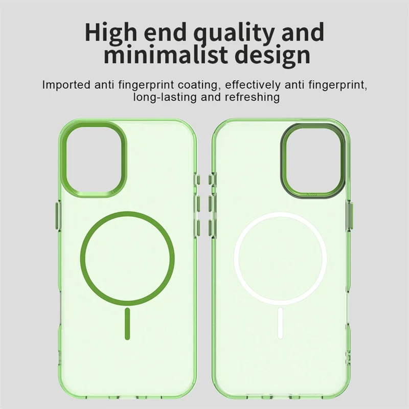 For iPhone 17 Magnetic Case PC + TPU + PET Air Cushion Shockproof Phone Cover - Green