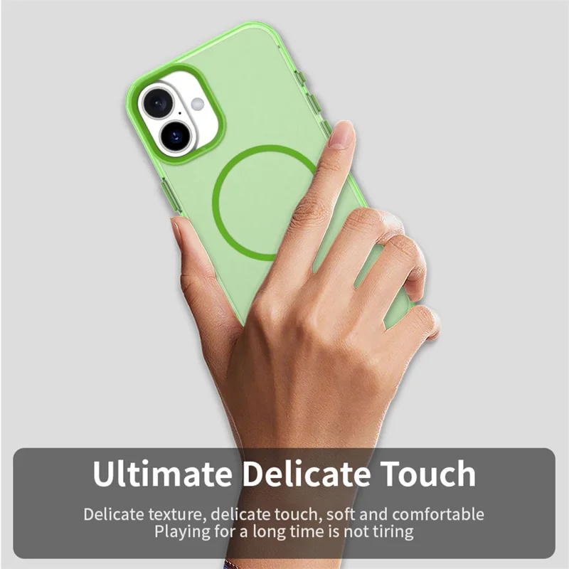 For iPhone 17 Magnetic Case PC + TPU + PET Air Cushion Shockproof Phone Cover - Green