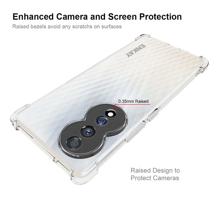 Enkay Hat Prince Espesor de Las Esquinas Del Teléfono Para el Honor 80 5 g, Estuche de Teléfono TPU Anti-scratch Bordes Anti-slip Bordes Transparentes