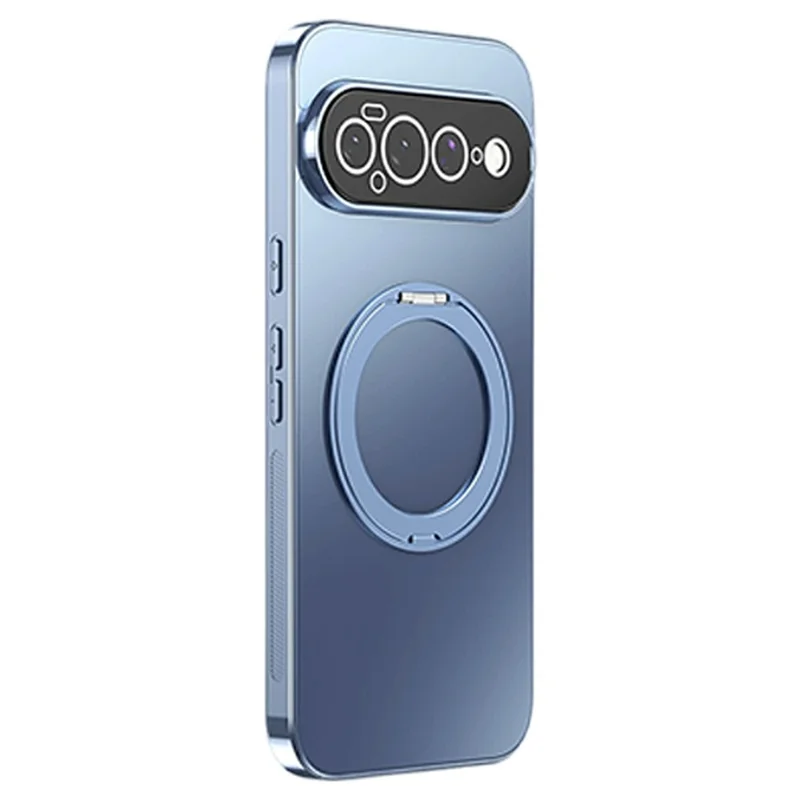For Google Pixel 11 Case Magnetic Rotating Kickstand TPU Phone Cover with Full Lens Protection - Blue