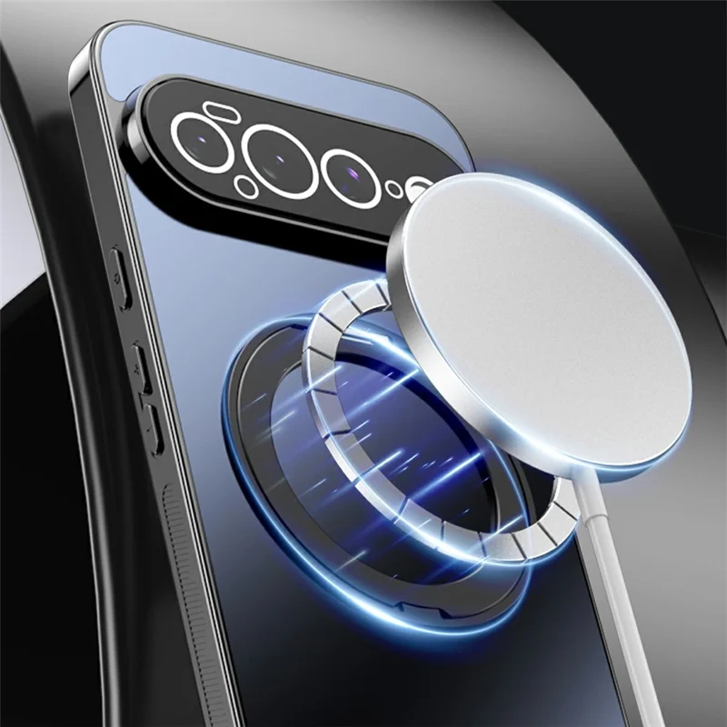 For Google Pixel 11 Case Magnetic Rotating Kickstand TPU Phone Cover with Full Lens Protection - Blue