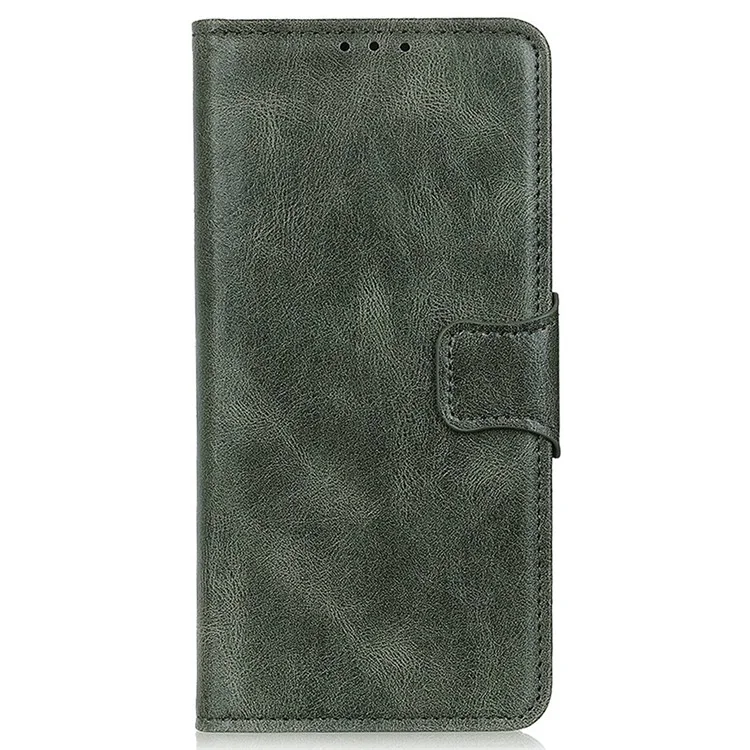 Для Samsung Galaxy S23 Anti-scratch Crazy Horse Texture Wallet Stand PU Leather Case Phone Cover - Blackish Green