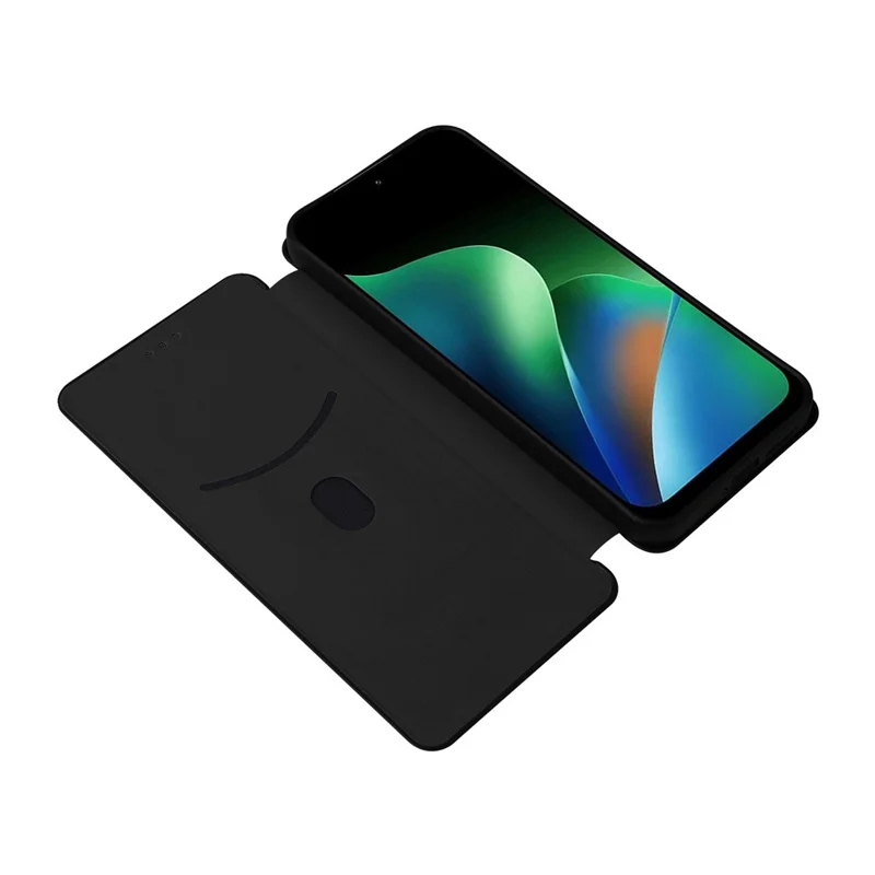 Étui pour Xiaomi Redmi 17 5G / Redmi 17 4G avec texture en fibre de carbone, étui de protection antichute en cuir PU - Noir