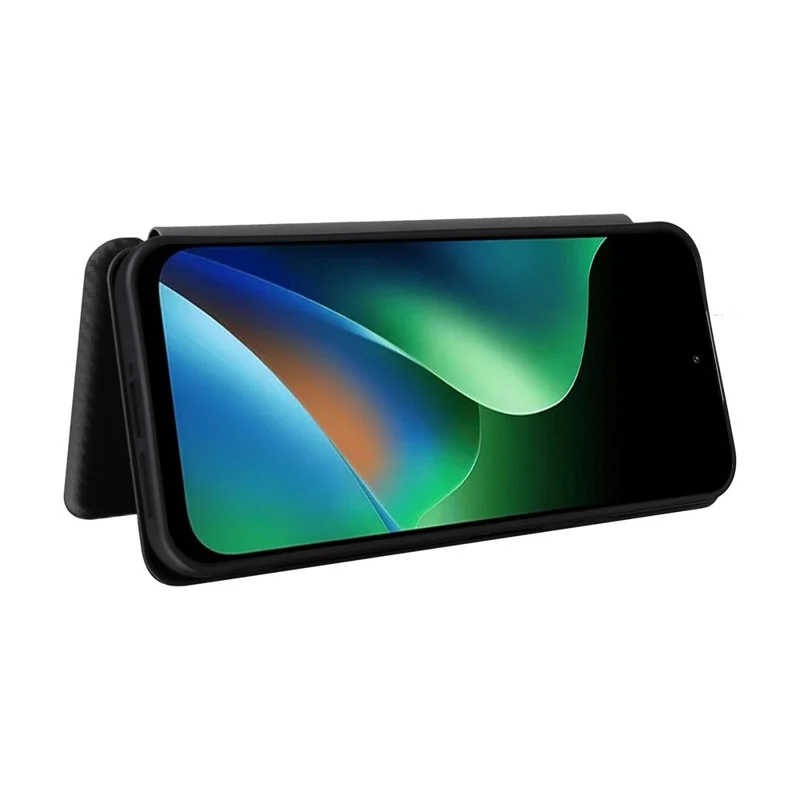 Étui pour Xiaomi Redmi 17 5G / Redmi 17 4G avec texture en fibre de carbone, étui de protection antichute en cuir PU - Noir