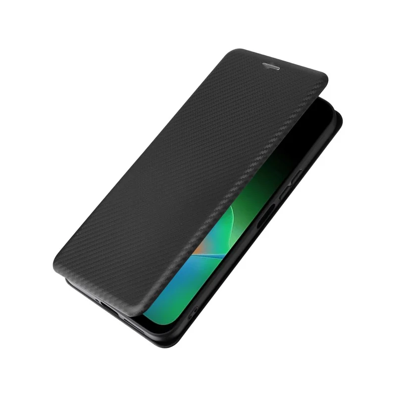 Étui pour Xiaomi Redmi 17 5G / Redmi 17 4G avec texture en fibre de carbone, étui de protection antichute en cuir PU - Noir