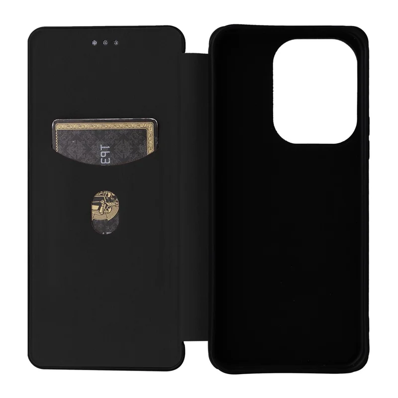 Étui pour Xiaomi Redmi 17 5G / Redmi 17 4G avec texture en fibre de carbone, étui de protection antichute en cuir PU - Noir