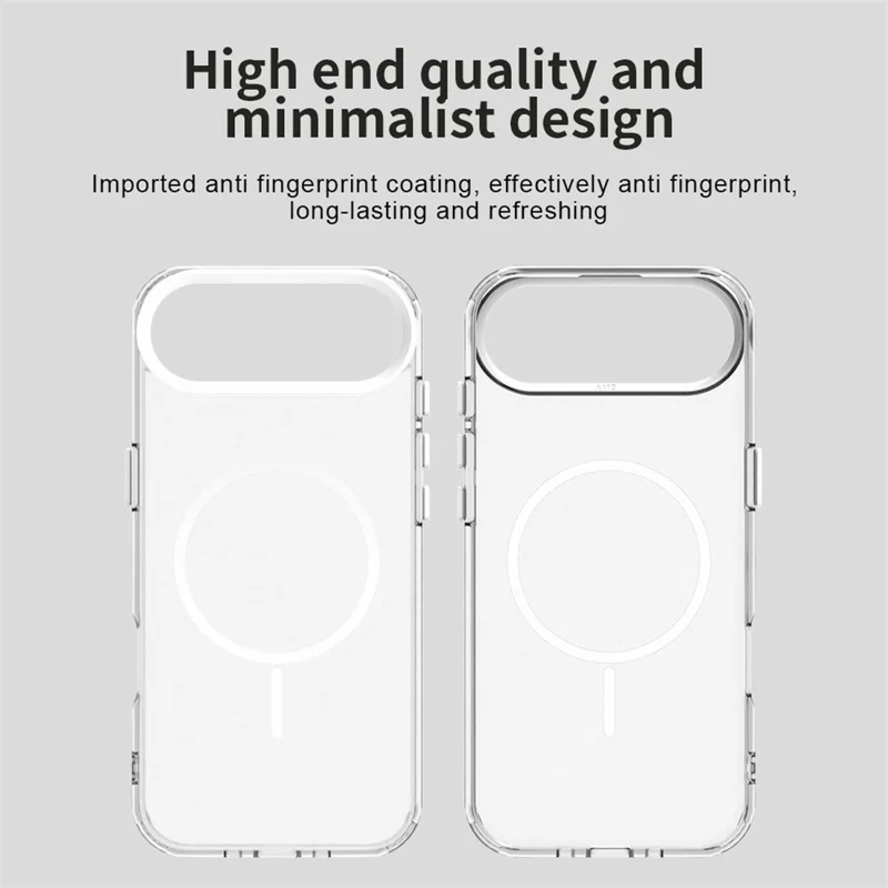 For iPhone Air Magnetic Case PC + TPU + PET Air Cushion Shockproof Phone Cover - White