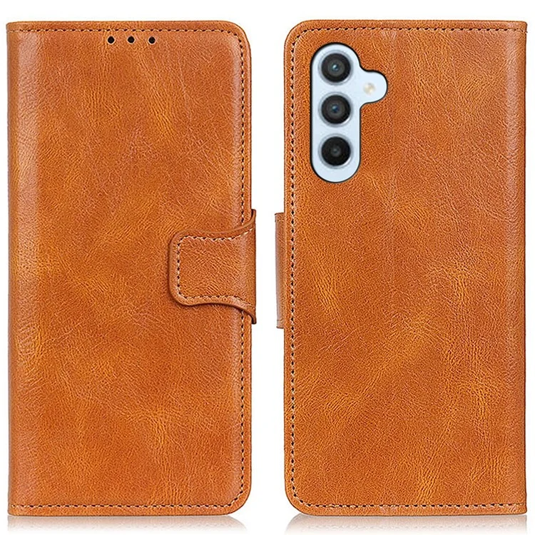 Per Samsung Galaxy A34 5G Crazy Horse Texture Wallet Viewing Stand PU Leather Case Full Coverage Phone Cover - Marrone