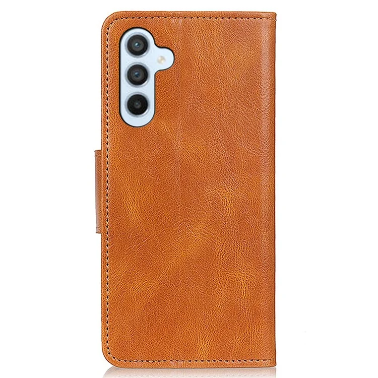 Per Samsung Galaxy A34 5G Crazy Horse Texture Wallet Viewing Stand PU Leather Case Full Coverage Phone Cover - Marrone