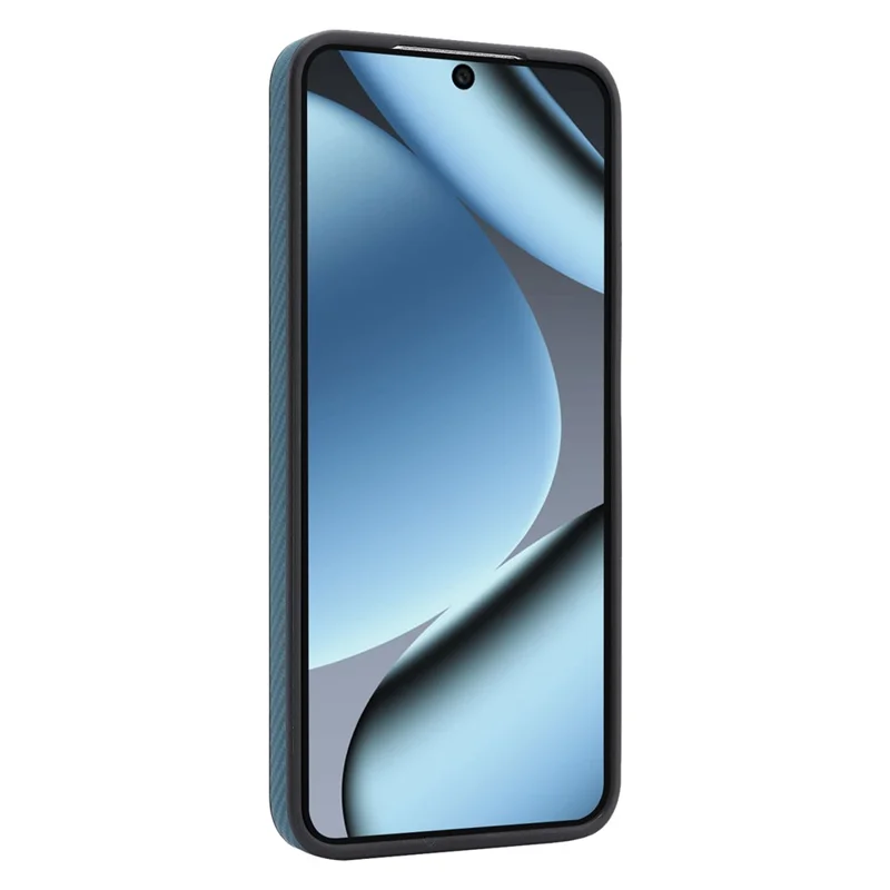 For Google Pixel 11 Pro XL Case Side-pasted Carbon Fiber Texture PU TPU Phone Cover With Metal Magnetic Ring - Blue