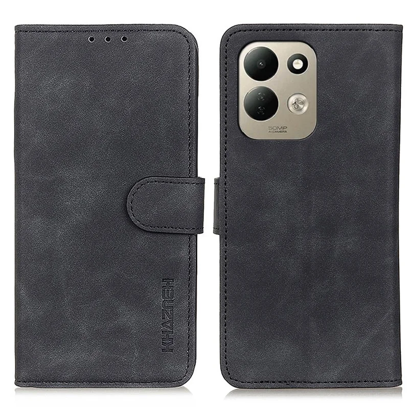 KHAZNEH para Xiaomi Redmi 17 5G / Redmi 17 4G Capa de Telemóvel em Pele Sintética Vintage - Preto