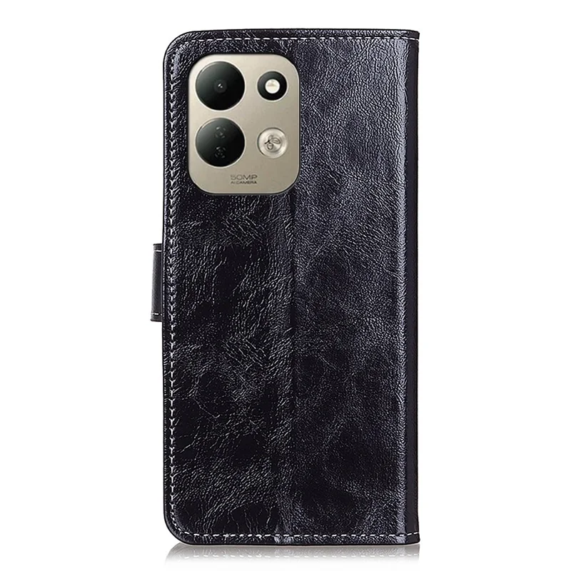 Capa Carteira para Xiaomi Redmi 17 5G / Redmi 17 4G, Capa de Couro PU com Textura Cavalo Selvagem - Preto