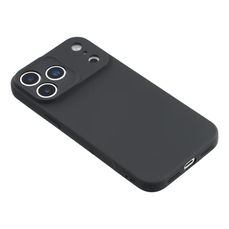 For iPhone 18 Pro Max / 17 Pro Max Case TPU Back Soft Anti-Scratch Fiber Lining Phone Cover - Black