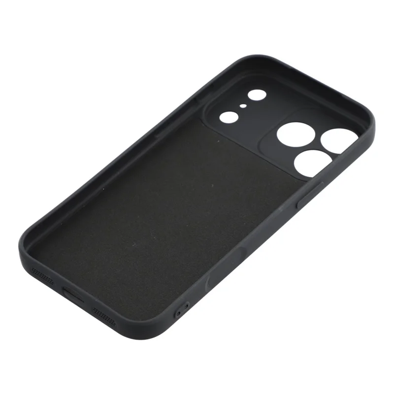 For iPhone 18 Pro Max / 17 Pro Max Case TPU Back Soft Anti-Scratch Fiber Lining Phone Cover - Black