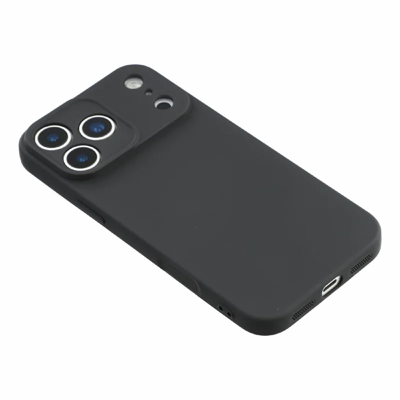 Für iPhone 18 Pro / 17 Pro Tasche TPU Rückseite Weich Anti-Kratz Faserfutter Handyhülle - Schwarz