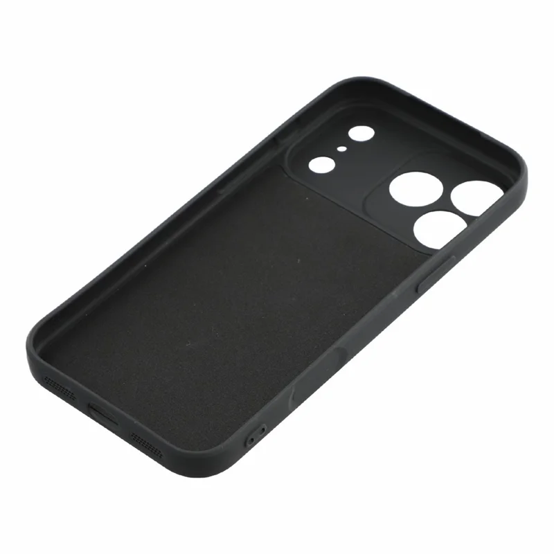 Für iPhone 18 Pro / 17 Pro Tasche TPU Rückseite Weich Anti-Kratz Faserfutter Handyhülle - Schwarz