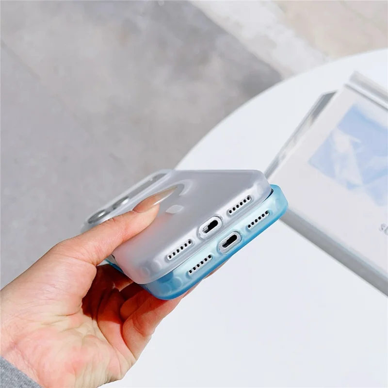 For iPhone 18 Pro Max / 17 Pro Max Magnetic Case Skin-touch PC Matte Back Phone Cover - Transparent Blue - 4
