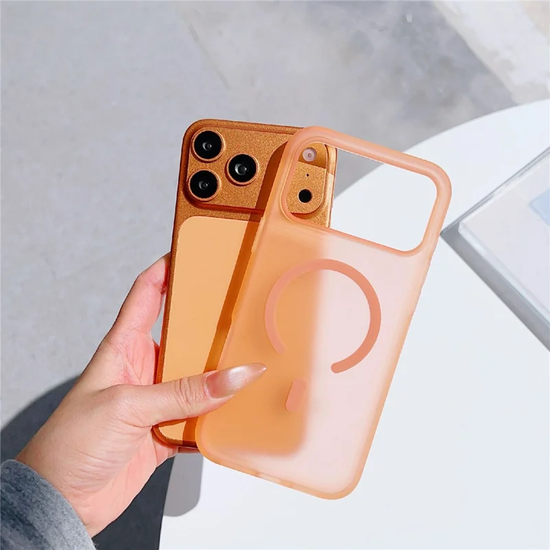 For iPhone 18 Pro Max / 17 Pro Max Magnetic Case Skin-touch PC Matte Back Phone Cover - Transparent Blue - 5