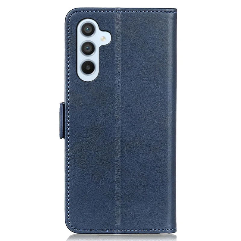 For Samsung Galaxy A34 5G Phone Protection Cover Magnetic Wallet Foldable Stand Anti-scratch Cowhide Texture PU Leather Case - Blue