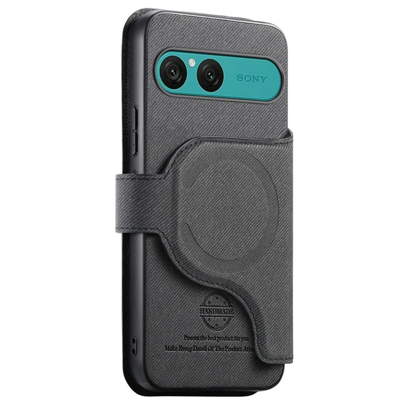 For Sony Xperia 10 VII Magnetic Case RFID Blocking Detachable Wallet Stand Cloth Texture Leather Phone Cover - Black