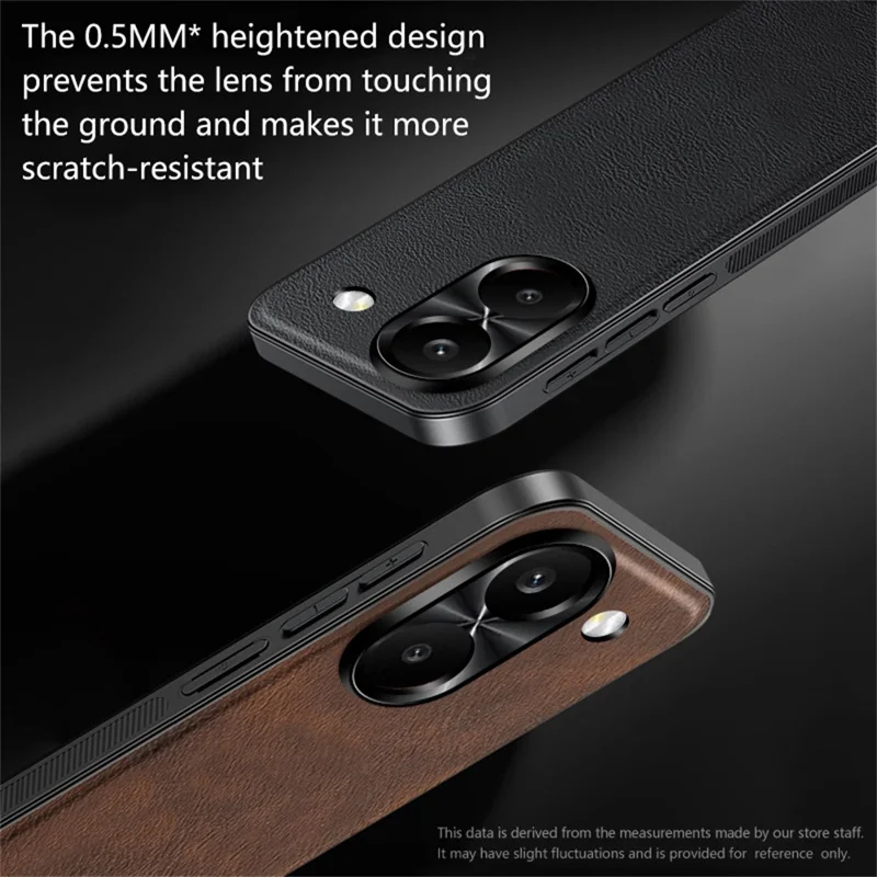 For Xiaomi Redmi Turbo 5 5G Case PU + TPU + PC Phone Back Cover with Metal Lens Frame - Black