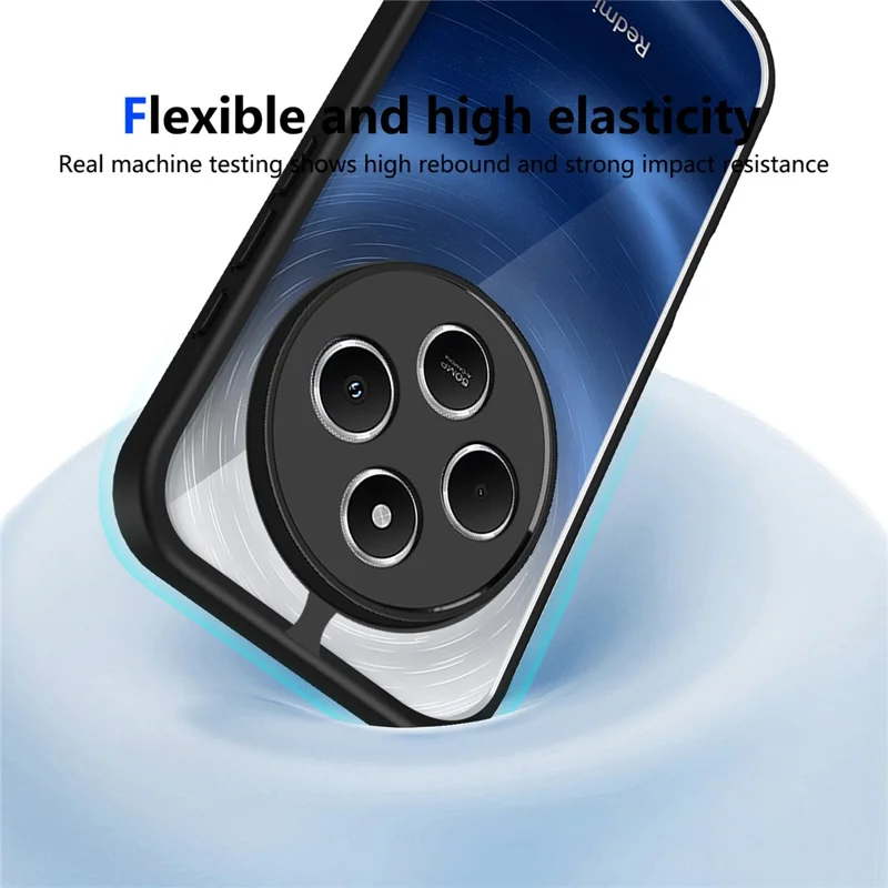 For Xiaomi Redmi 17C 4G Case Matte Skin Touch Clear PC + TPU Shockproof Phone Back Cover - Black
