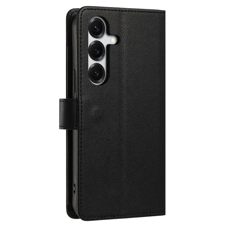 For Samsung Galaxy S26 FE Case PU Leather Butterfly Floral Zippered Wallet Phone Cover with Wrist Strap / Shoulder Strap - Black
