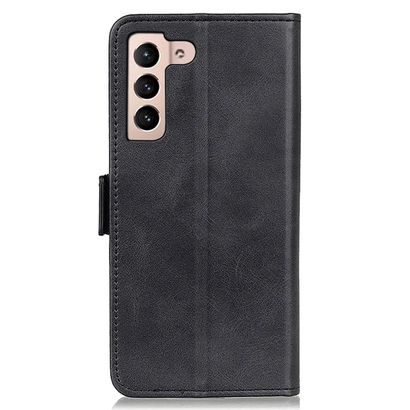 For Samsung Galaxy S23 Bump Proof Protection Cover Magnetic Wallet Foldable Stand Cowhide Texture PU Leather Case - Black