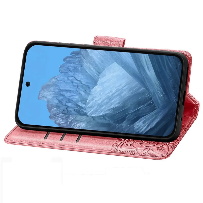 Funda para Google Pixel 11 Pro / Funda con Cartera de Cuero PU con Dibujo de Mariposa y Correa para Pixel 11 - Rosa