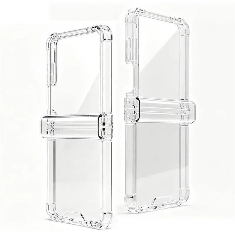 For Samsung Galaxy Z Flip8 Case 2.0mm PC + TPU Shockproof Hinge Protection Phone Cover - Transparent