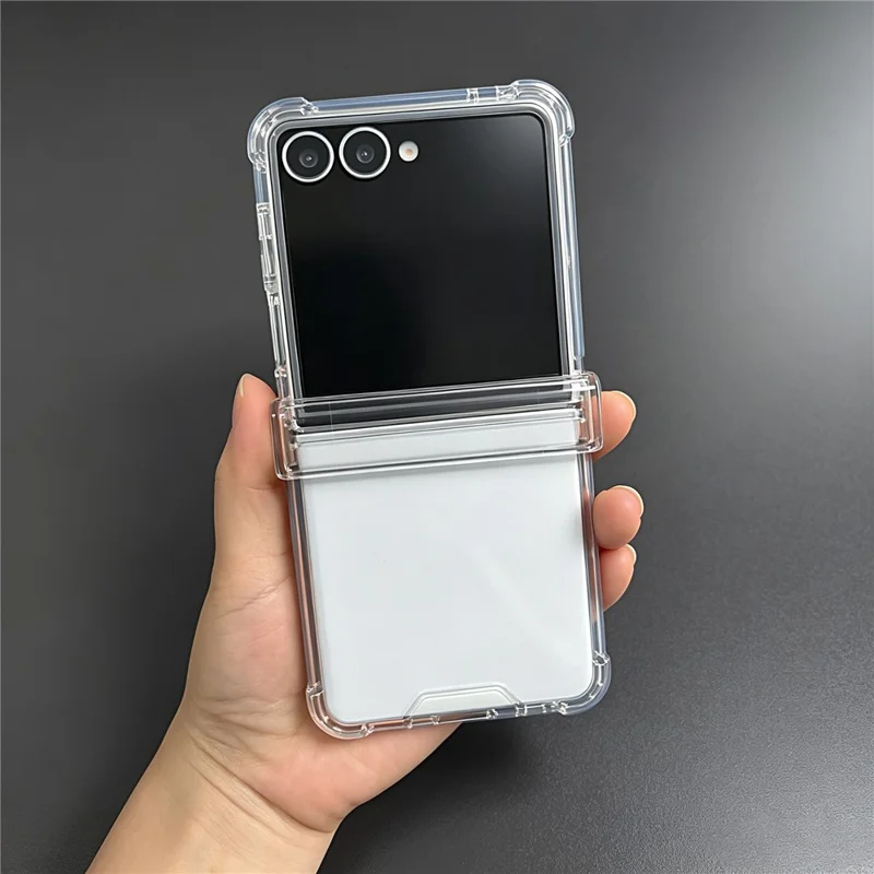 For Samsung Galaxy Z Flip8 Case 2.0mm PC + TPU Shockproof Hinge Protection Phone Cover - Transparent