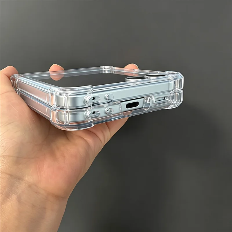 For Samsung Galaxy Z Flip8 Magnetic Case Hinge Protection 2.0mm PC + TPU Shockproof Phone Cover - Transparent