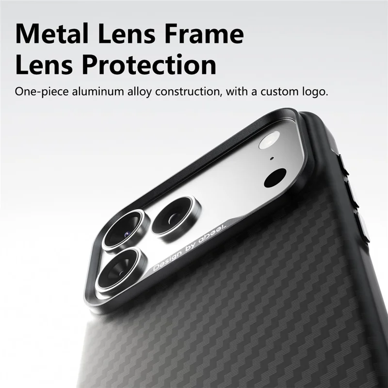 ABEEl for iPhone 18 Pro / 17 Pro Magnetic Case PC + TPU Ultra Thin Minimalist Phone Cover - Carbon Fiber Texture - 7