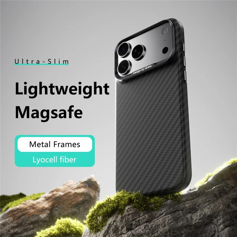 ABEEl for iPhone 18 Pro Max / 17 Pro Max Magnetic Case PC + TPU Ultra Thin Minimalist Phone Cover - Carbon Fiber Texture - 2