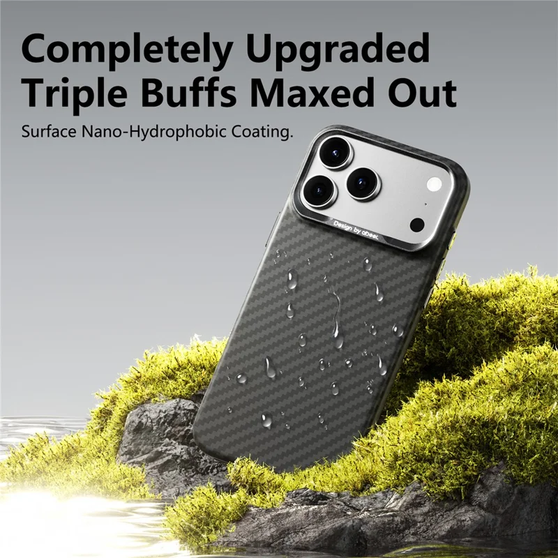 ABEEl for iPhone 18 Pro Max / 17 Pro Max Magnetic Case PC + TPU Ultra Thin Minimalist Phone Cover - Carbon Fiber Texture - 5