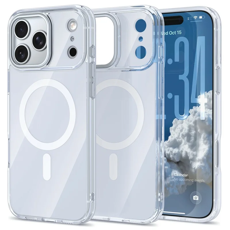 Für iPhone 18 Pro Max / 17 Pro Max Magnetische Hülle TPU + Acryl Stoßfest Kratzfest Handyhülle - Weiß