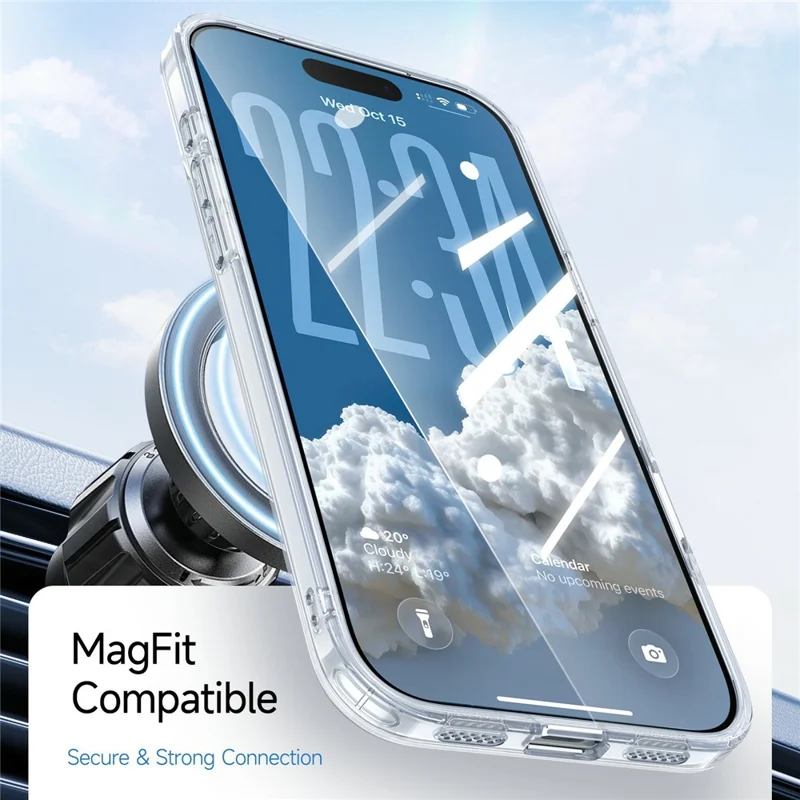Für iPhone 18 Pro Max / 17 Pro Max Magnetische Hülle TPU + Acryl Stoßfest Kratzfest Handyhülle - Weiß