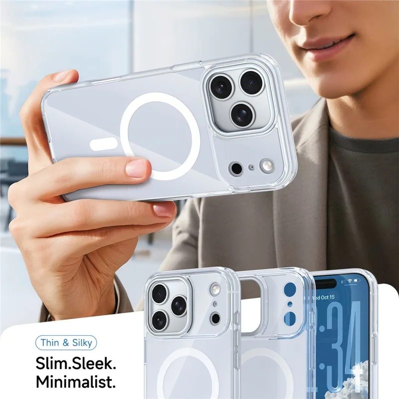 Für iPhone 18 Pro Max / 17 Pro Max Magnetische Hülle TPU + Acryl Stoßfest Kratzfest Handyhülle - Weiß