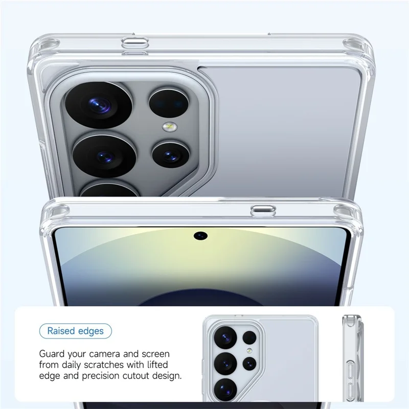 For Samsung Galaxy S24 Ultra Magnetic Case TPU + Acrylic Shockproof Anti-Scratch Phone Cover - White