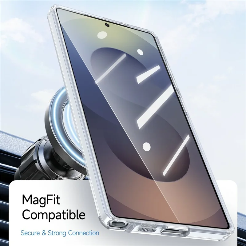 For Samsung Galaxy S24 Ultra Magnetic Case TPU + Acrylic Shockproof Anti-Scratch Phone Cover - White