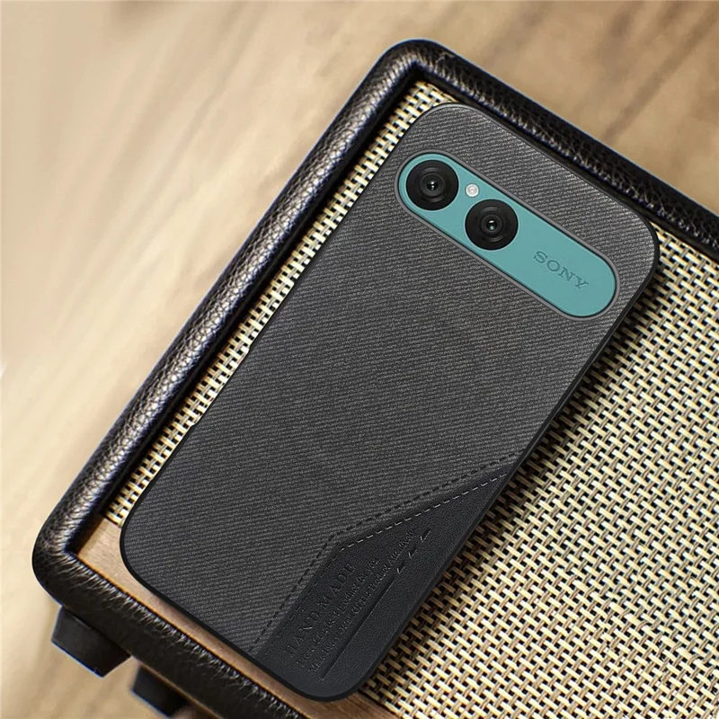 For Sony Xperia 10 VII Magnetic Case Cloth Texture PU Leather + PC + TPU Phone Cover - Black