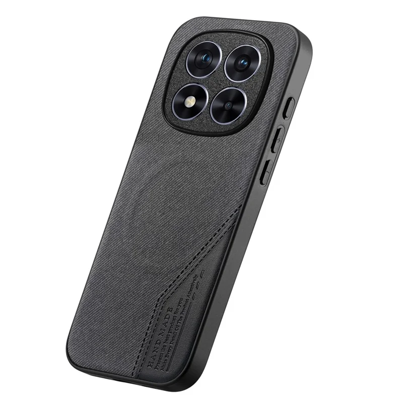 For Xiaomi Redmi Note 15 Pro 4G (Global) Magnetic Case Cloth Texture PU Leather + PC + TPU Phone Cover - Black