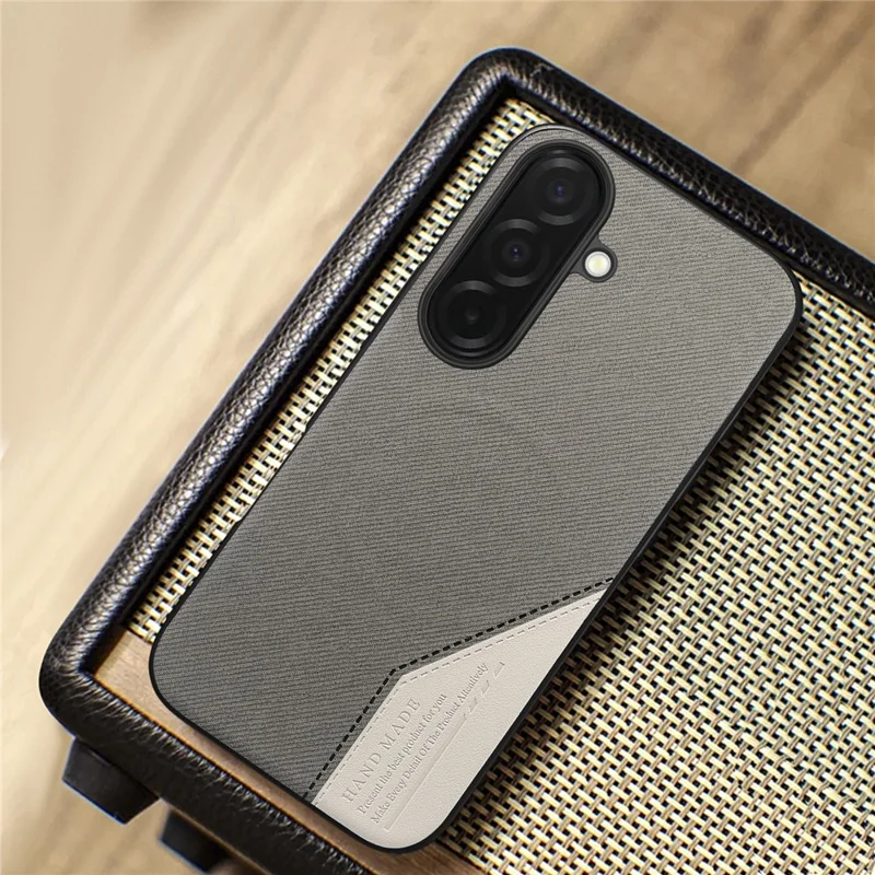 For Samsung Galaxy A36 5G Magnetic Case Cloth Texture PU Leather + PC + TPU Phone Cover - Grey