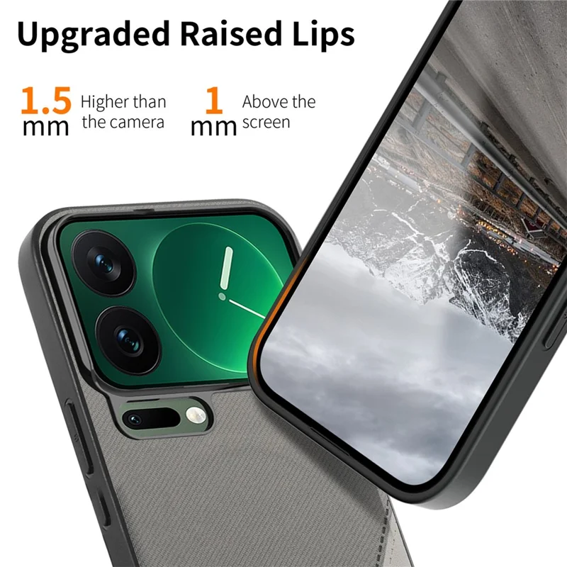 For Xiaomi 17 Pro Max Magnetic Case Cloth Texture PU Leather + PC + TPU Phone Cover - Grey