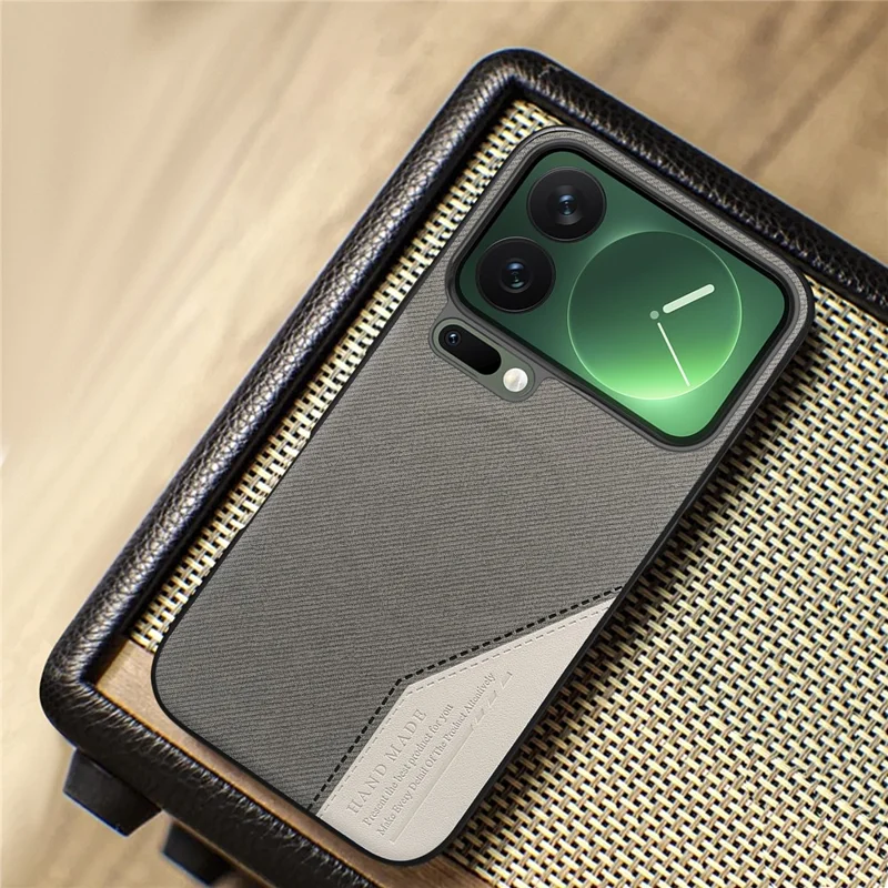 For Xiaomi 17 Pro Max Magnetic Case Cloth Texture PU Leather + PC + TPU Phone Cover - Grey