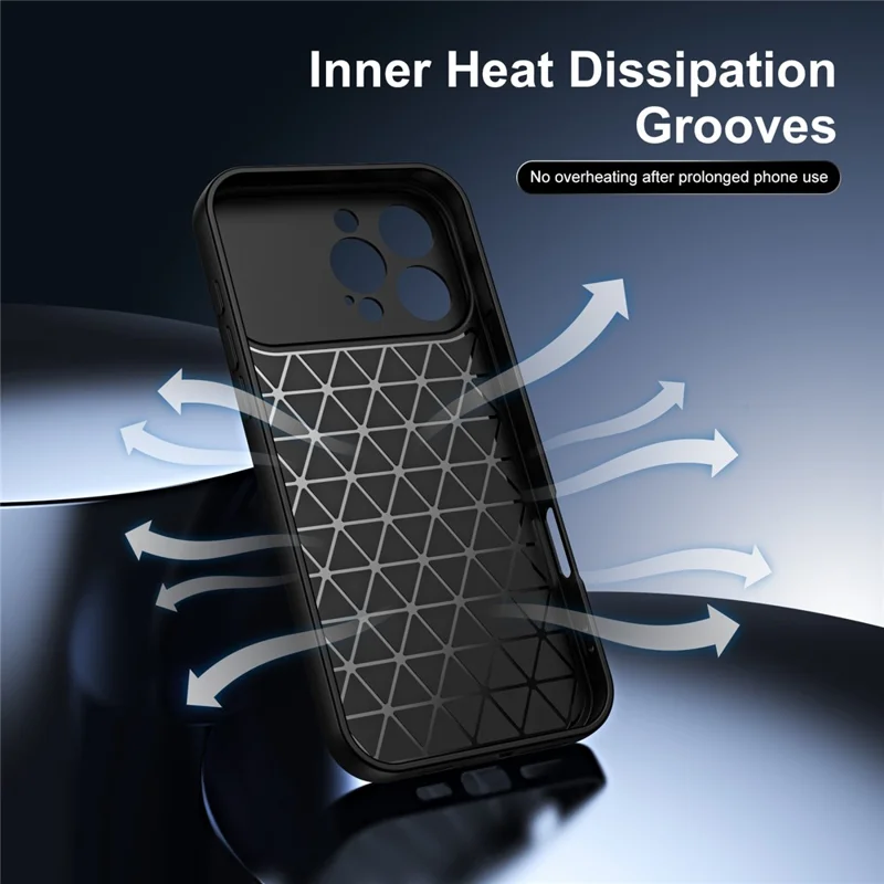 For iPhone 16 Pro Max Case with Slide Camera Cover Kickstand Shockproof PC + TPU Matte Finish Phone Shell - Black