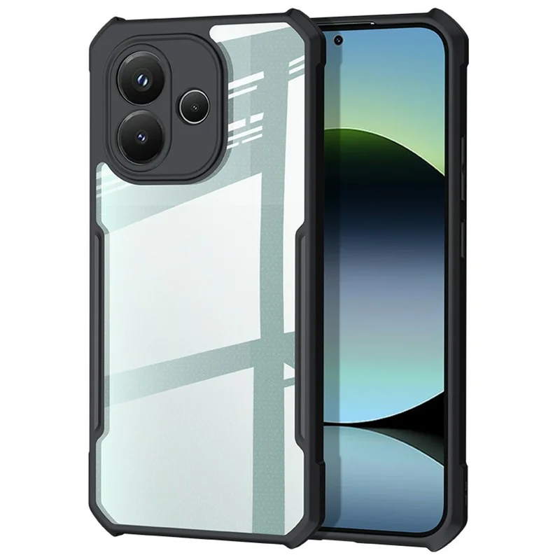 XUNDD For Xiaomi Redmi Note 17 4G Case Dropproof TPU + Acrylic Clear Back Phone Cover - Black